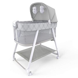 Ingenuity Lullanight Soothing Bassinet for Baby with Locking Wheels & Night Light, Newborn to 5 Months, Gem, 33.4x20.6x43.8"