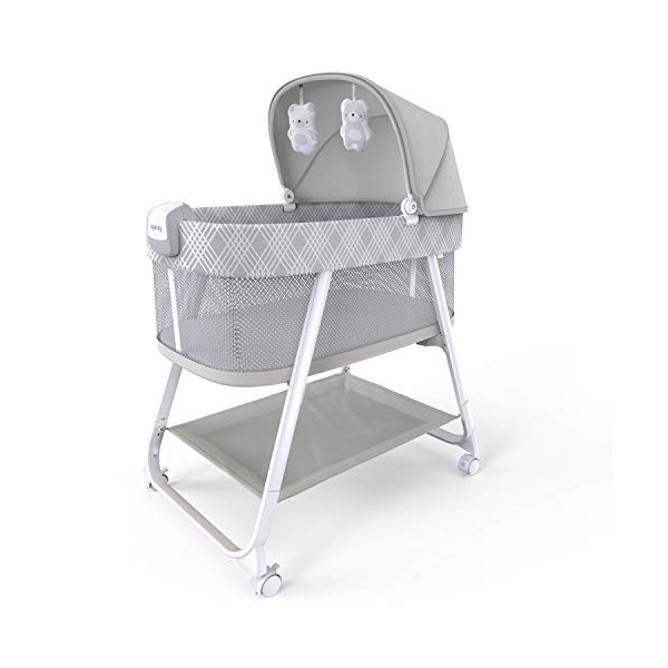 Ingenuity Lullanight Soothing Bassinet for Baby with Locking Wheels &