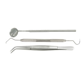 Basic Dental Exam Set, Mirror w/Handle, Explorer 5, College Pliers, Premium Dental
