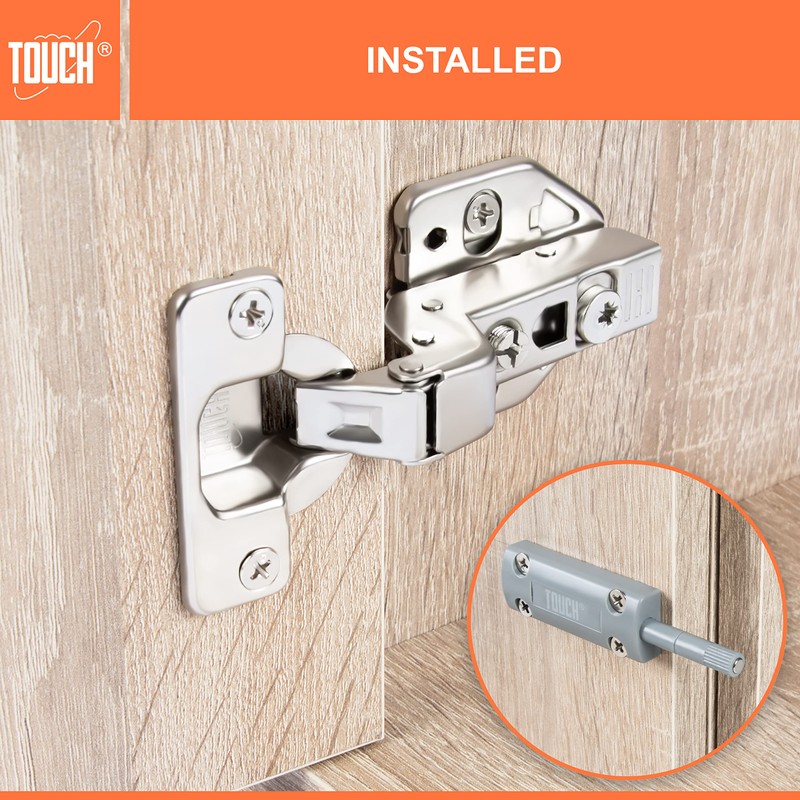 TOUCH Cabinet Hinges (1 Pair, 2 PCS) Inset Soft Push