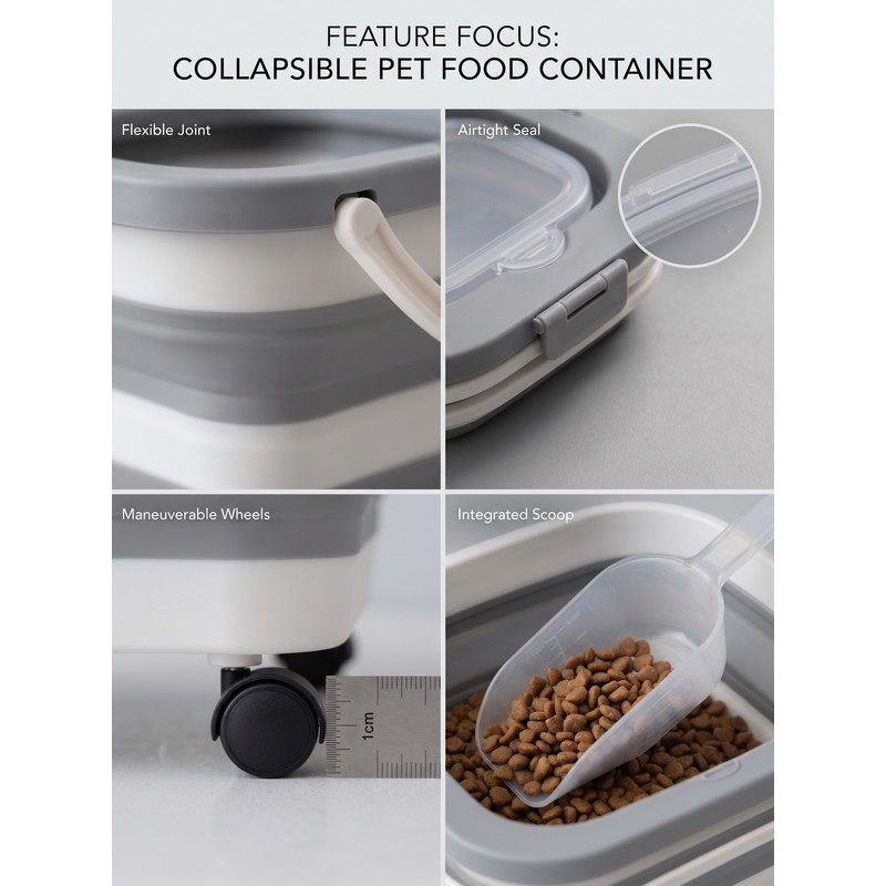 Collapsible Airtight Pet Food Storage Container – 20L Large Capacity