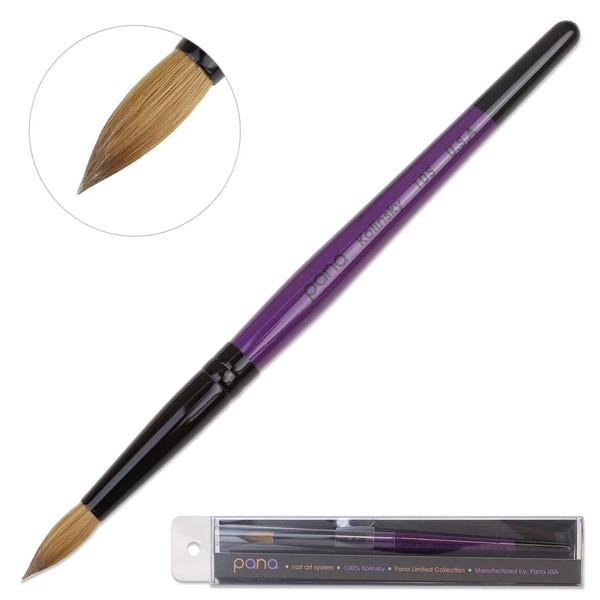 Professional Purple Wood Kolinsky Acrylic Nail Brush (Size: 6, 8, 10, 12, 14, 16, 18, 20, & 22) PANA Brand Pure Kolinsky Hair (Size 10)
