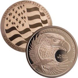 Katy Craig Katy Craig 5oz USA Eagle .999 Fine Copper Round with Capsule Size XL (64mm) Large