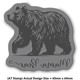 'Mama Bear' Rubber Stamp - Unmounted Design for Crafting & Scrapbooking, A7 (RS00061123)