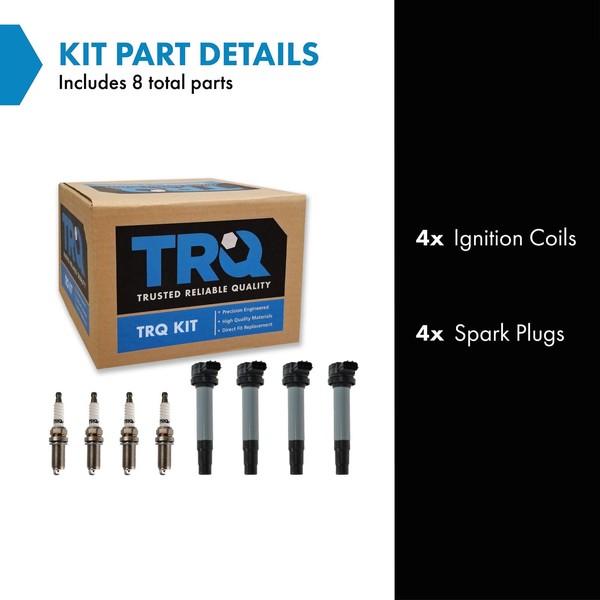 TRQ TRQ Ignition Kit Ignition Coil Spark Plugs Compatible with