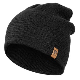 HEYO HZ0001 Men's Winter Hat Tube Scarf Set Winter Warm Hat with Scarf, black