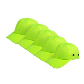 Zojo Baseball Bump Cap Hard Hat Helmet,5PCS Reflective Breathable Lightweight Safety Cap for Men and Women (5PCS-Twill Neon Yellow)