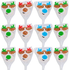 Fun Express - Reindeer Character Suckers for Christmas - Edibles - 12 Pieces