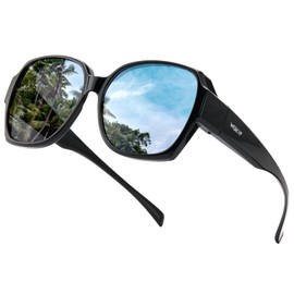 WGKVP Polarized Sunglasses, Lightweight & Impact-Resistant glasses, UV400 Protection glasses for men and women (Glossy Black)