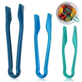 5.7/7.6/9.5 in Colored Mini Plastic Serving Tongs for Kids 3 Size