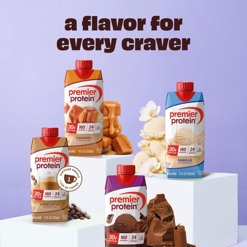 Premier Protein Shake, Chocolate, 30g Protein, No Added Sugar, 24