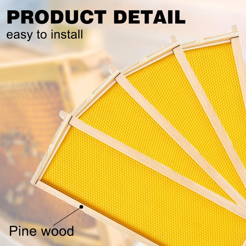 POLLIBEE Medium or Super Bee Hive Frames and Wax Foundations,10