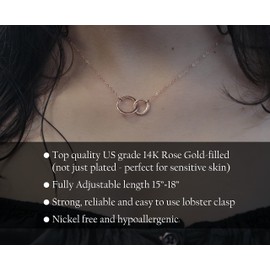 Sympathy Gifts for Loss of Mother-14K Rose Gold Filled Memorial Gifts for Loss of Mom, Bereavement Gifts, Necklace with Meaningful Message Eternity Necklace