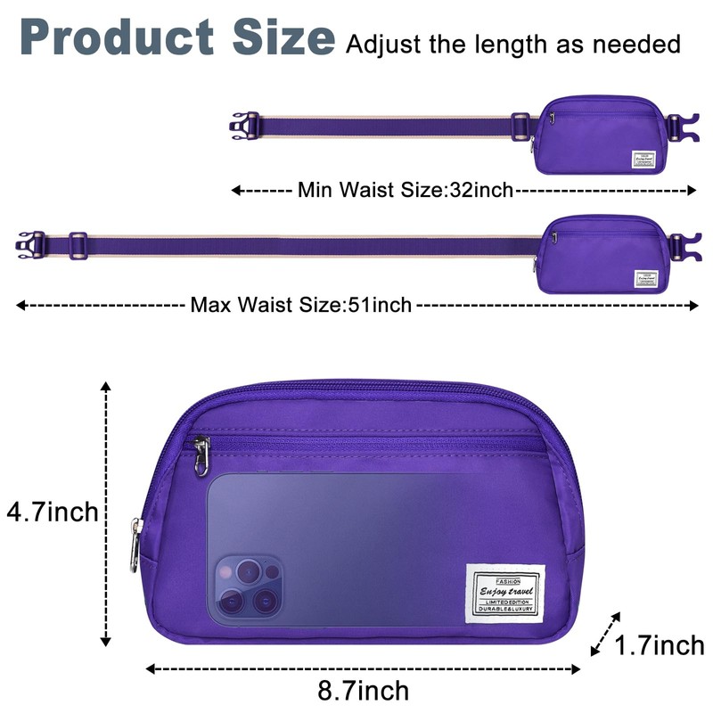 DMLuna Small Crossbody Bags for Women Trendy, Lightweight Waist Pack