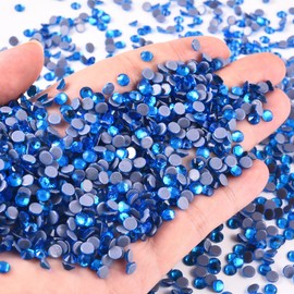 Blinginbox Hotfix Rhinestones, 288pcs Flatback Crystal Rhinestones for Crafts Clothes DIY Decoration,Capri Blue, SS30, 6.3-6.5mm