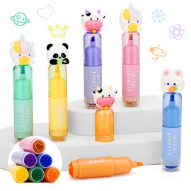 KOSTACHI 24-Piece Stamp Set Party Bag Children's Birthday Mini Highlighter Pastel Set for Children's Birthday Party Favours & Souvenir Children's Birthday Party