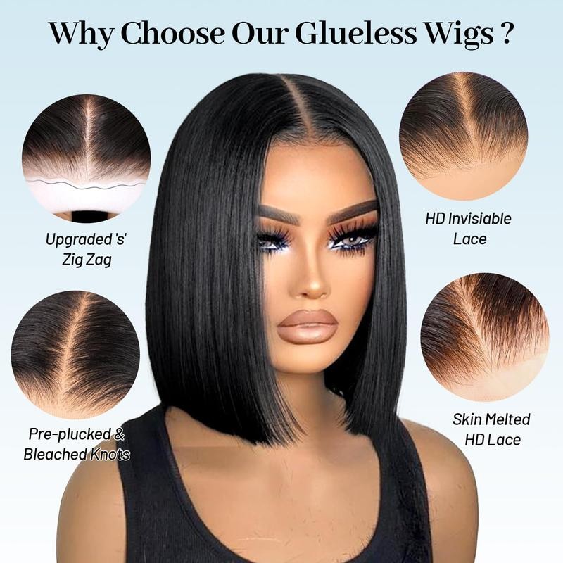 Glueless Bob Wig Human Hair 180 Density Glueless Wigs Human