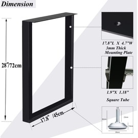 Luffioner Metal Table Legs 28 Inch,Table Legs Replacement Heavy Duty Square Tube Desk Legs Furniture Legs for Coffee Table, Dining Table,