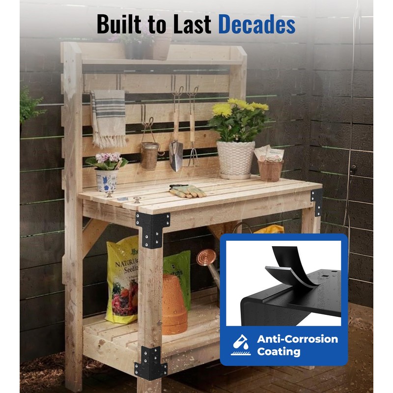 vikofan 8pcs Workbench Brackets Kit with Screws 4x4 4mmThickness Heavy