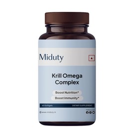 Aceite de krill Miduty de Palak Notes - Aceite de salmón salvaje - Aceite de krill omega 3 - Astaxantina - EPA y DHA - Omega 3 - Paquete de aceite de 
