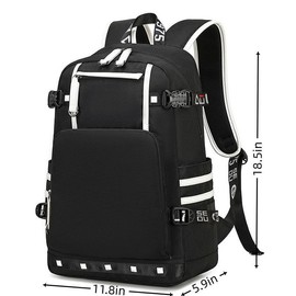 buluuoor Basketball Player 12 Student Backpack Men's and Women's Laptop Backpack Ultralight Travel Bag Schoolbag (Black1)