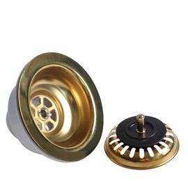 Talea Multiple Color Bowl Type Stainless Steel Sink Strainer Drain Kit for Kitchen Sink XK223 Series (Polished Gold)