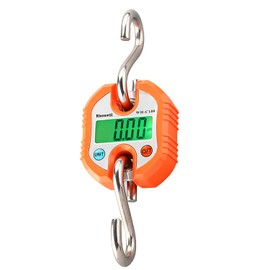 Rhorawill Luggage Scales Crane Scale 150kg Double Accuracy Electronic Digital Hook Scale Mini LCD Loop Hanging Scale Luggage Fishing Scale Heavy Duty Weight Balance with Tare Function Black (Orange)