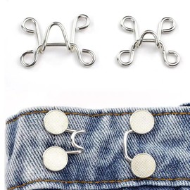 Gatuida Bouton Jeans Pant Waist Tightener, 4 Pieces Adjustable Waist Buckle Extender Set Jeans Extender Waist Extender Button Jean Buttons Adjustable