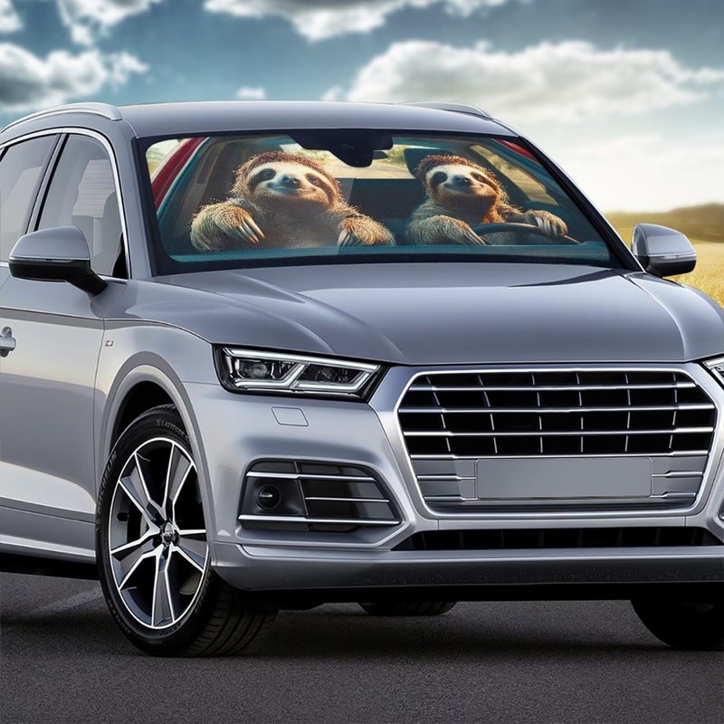 Oramclsy Sloth Driver Car Sunshade Windshield Sun Shade UV Ray