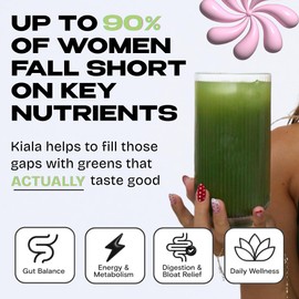 Kiala Nutrition Super Greens, Organic Greens Powder with Spirulina & Chlorella for Digestion, Gut Health, Immunity, Energy, Gluten Free, Vegan, Sugar Free, Spectra Blend, Tropical Splash, 30 Servings