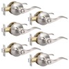 Knobonly 6 Pack Brushed Satin Nickel Door Lever Privacy Door