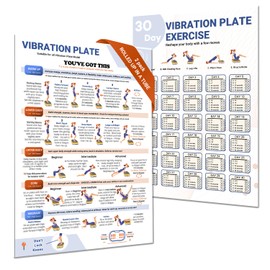 2 packs Vibration Plate Exercise Poster, 30 Day Workout Chart for Fitness Training