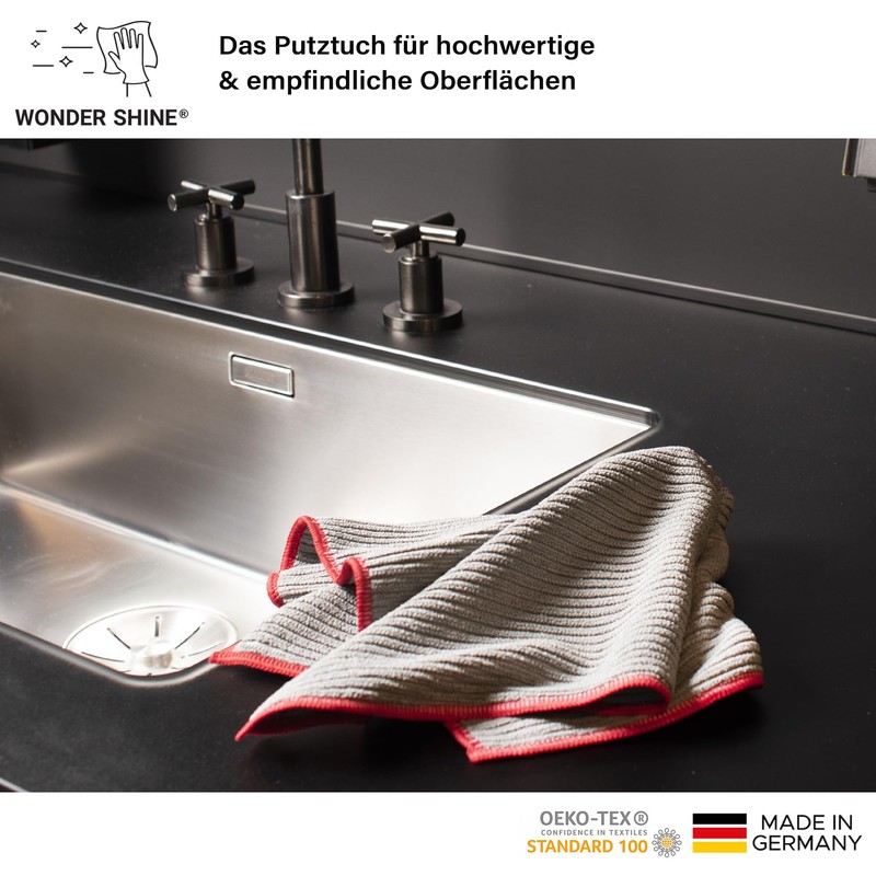 Wonder Shine Hochglanz-Tuch Made in Germany Microfibre Cloths 40 x