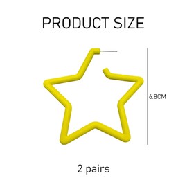 2 Pairs Five-Pointed Star Earrings, Women's Earrings, 80s Neon Earrings, Acrylic Retro Earrings, Suitable for Daily Life, Party and Prom (Pink, Yellow)