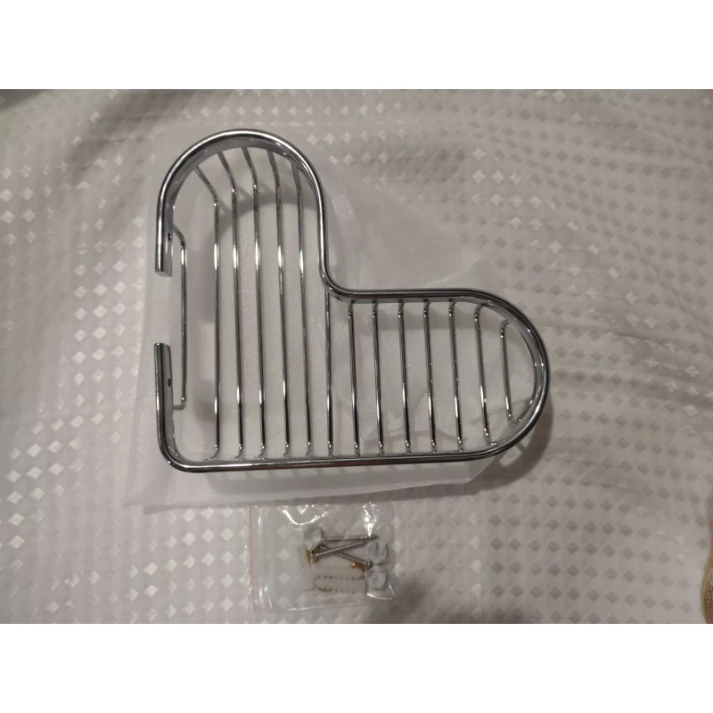 SANLIV Large Solid Brass Corner Shower Soap Tray Basket Chrome