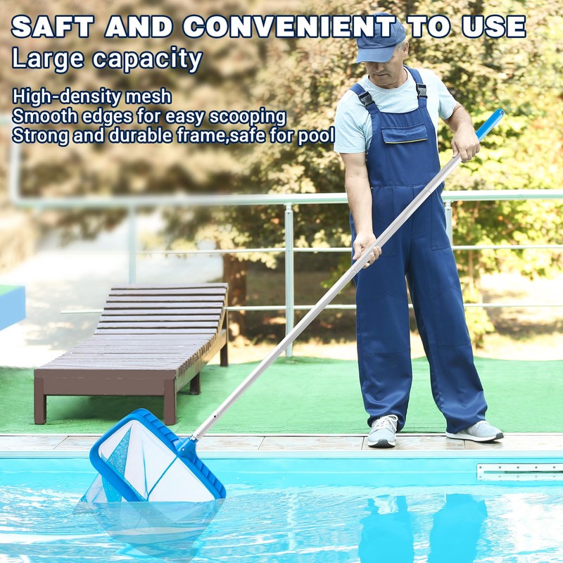 Pool Skimmer - Pool Net with Pole, 4 Section, 26.4"-66.5"