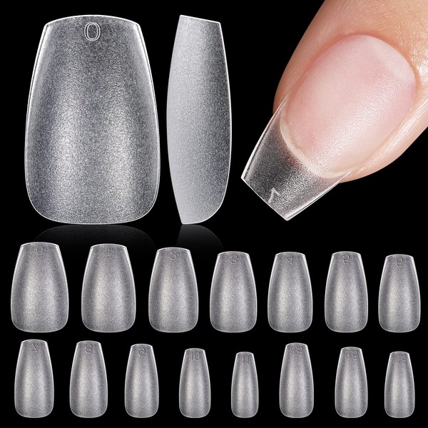 TOMICCA Short Coffin Nail Tips - 240 PCS Upgraded Matte