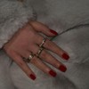 Uñas Postizas Cortas Cuadradas Rojas Mate, Uñas de Gel, Uñas