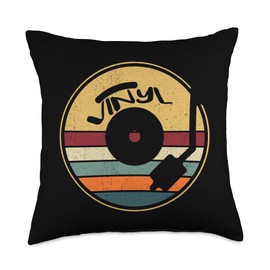 Retro Vinyl Record - Vintage Vinyls LP Record Throw Pillow