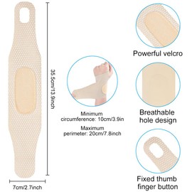 AOOWU Wrist Bandages, Breathable Wrist Wrap Wrist Support Bandage, Wrist Bandage with Elastic Velcro Fastening, Wrist Bandages for Sports, Strength Training, Gymnastics