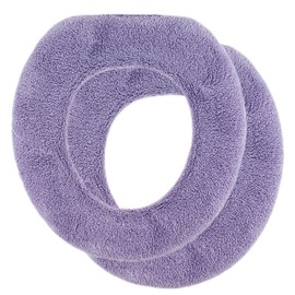 Warm-n-Comfy Soft Toilet Seat Cover - Plush & Thick Fabric Toilet Seat Warmer for Round & Elongated 14x18" Toilet Seats - Reusable, Machine-Washable, Easy-Install - Gift-Ready Packaging - Purple Ash
