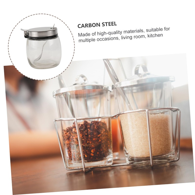 2Pcs Glass Jars with Airtight Lids for Kitchen Storage Clear