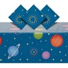 BLUE PANDA 3 Pack Plastic Outer Space Tablecloths, Disposable Planets