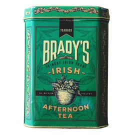 Brady’s Irish Afternoon Tea - 40 x Afternoon Tea Bags - Traditional Irish Blend of Black Teas in Beautifully Embossed Decorative Tin - Christmas, Birthday, Mother’s & Father’s Day Gift