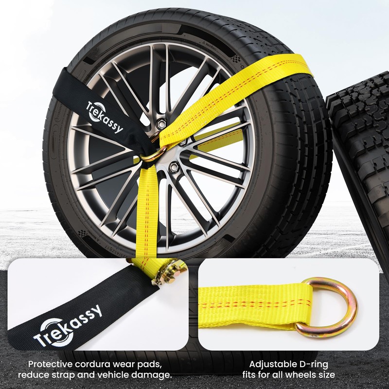 Trekassy 2”x 144” Car Tie Down Straps for Trailers Heavy