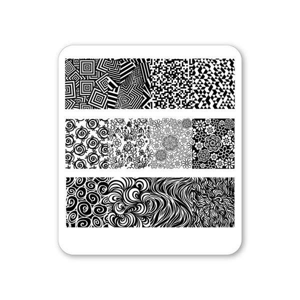 Winstonia Nail Art Stamping Plate Assorted Wild Patterns Smoky Swirl Floral Digital Illusion - The Carnival