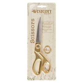 Westcott 17196 8-Inch Stainless Steel Gold Scissors For Office and Home