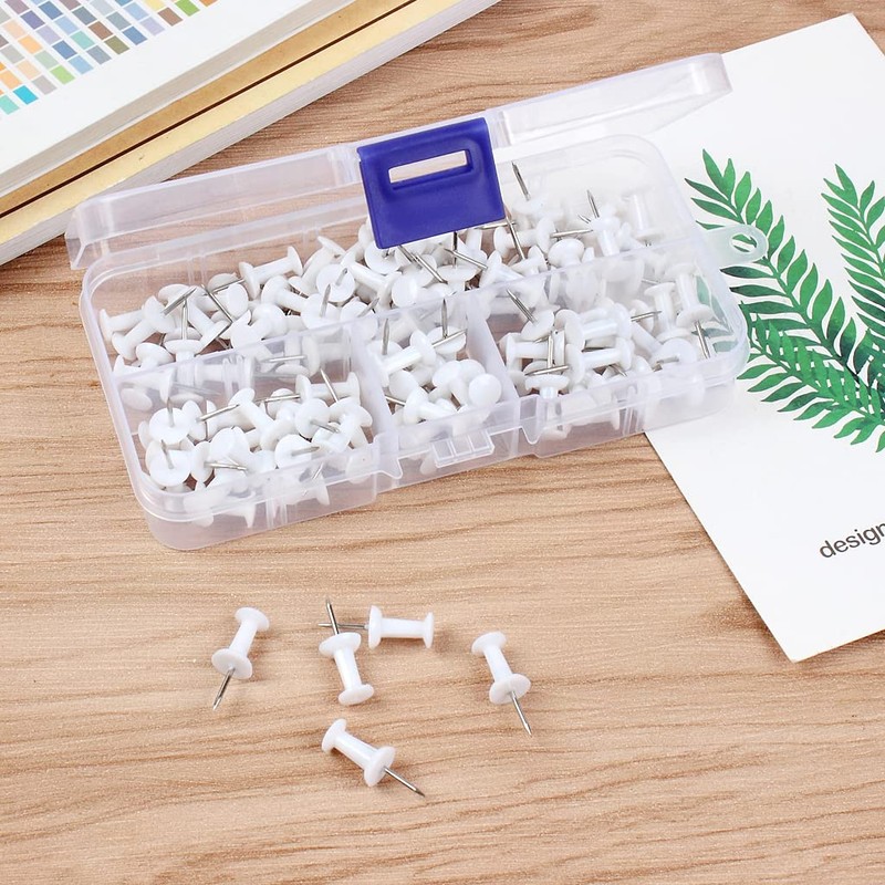 YOYUSH Push Pins, 100 Pcs Reusable Drawing Pins with Solid