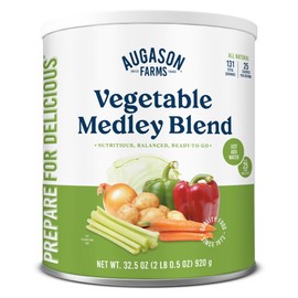 Augason Farms Vegetable Medley Blend Can - Freeze Dried & Dehydrated Mixed Veggies - Gluten Free Emergency Food Supply with Long Shelf Life for Survival, Disaster Prep & Everyday Meals - 131 Servings