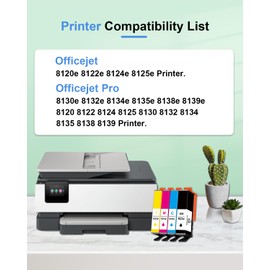 923e High Yield Ink Cartridge Combo Pack Replacement for 923e 923 XL Ink Cartridge to use with OfficeJet Pro 8135e 8130e 8139e 8138e 8122e 8120 8124e 8125e 8130 8132e 8134e Printer, BK/C/M/Y (4Pack)